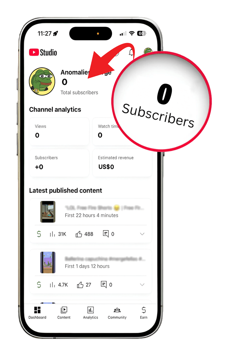 YouTube channel before